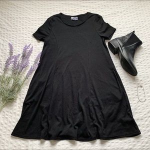 Urban Outfitters Black Ribbed T-Shirt Dress